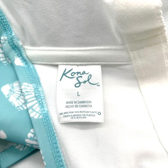 Kona Sol Womens One Piece Swimsuit‎ Size Large Beachy Sea Shells Summer Vacation - Picture 6 of 12
